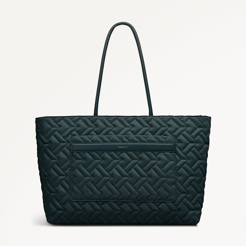 Holland Park Fabric Large Ziptop Tote Bag in Teal - 112215