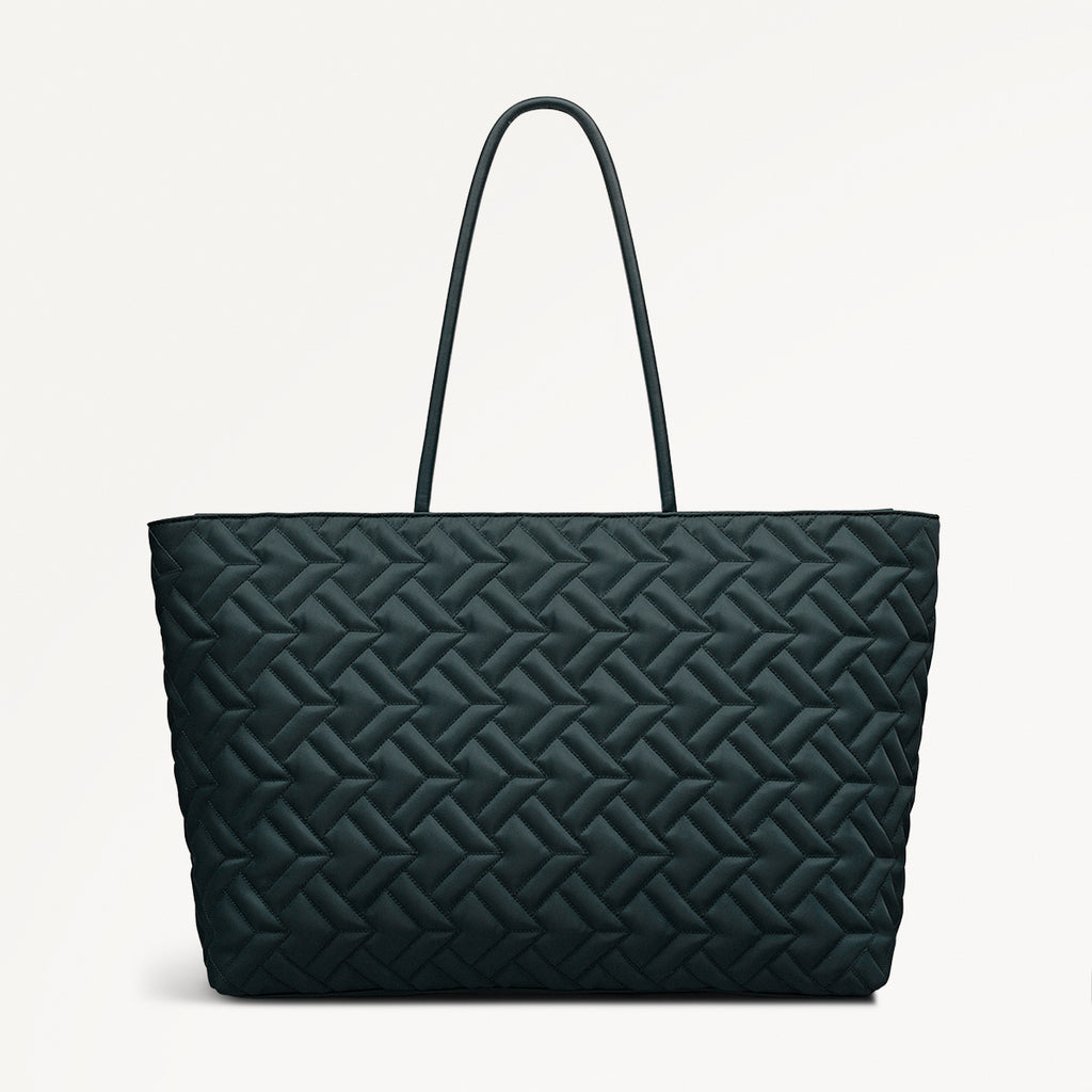 Holland Park Fabric Large Ziptop Tote Bag in Teal - 112215