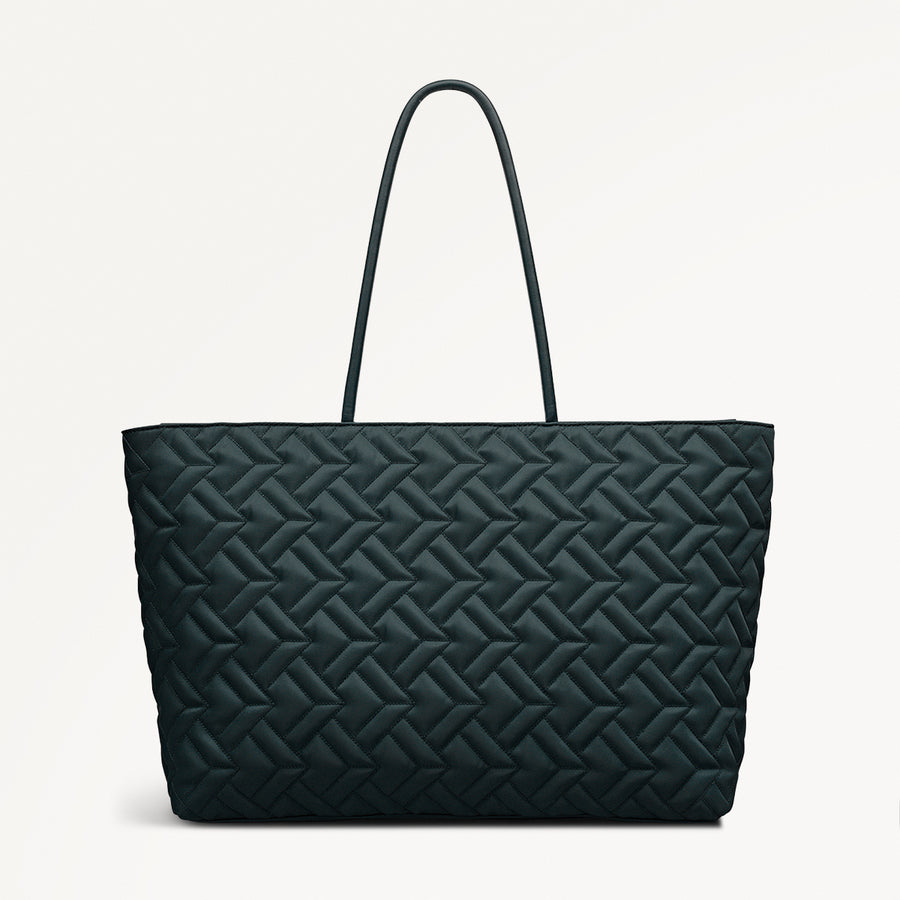 Holland Park Fabric Large Ziptop Tote Bag in Teal - 112215