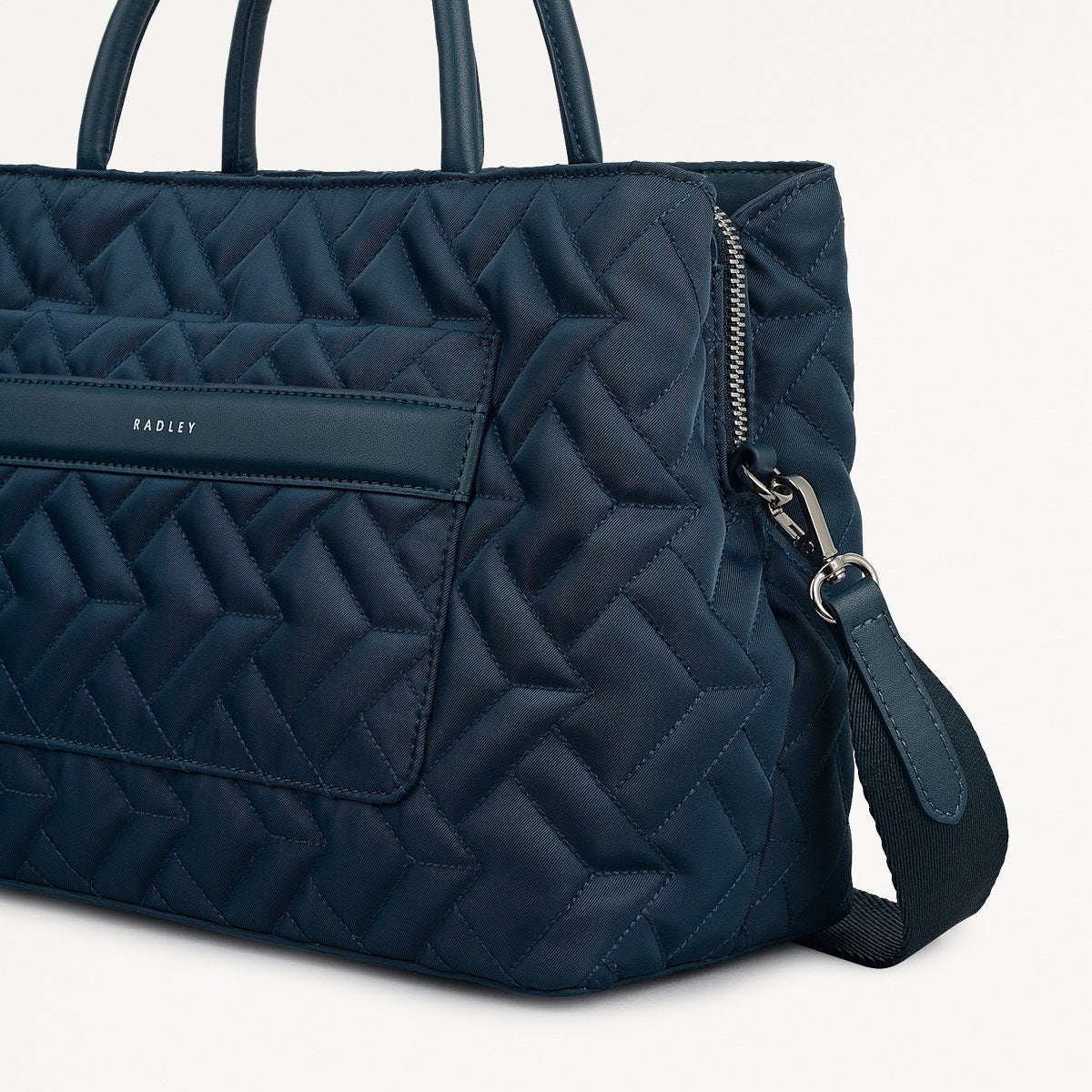 Holland Park Fabric Medium Ziptop Grab Bag in Teal - 112216