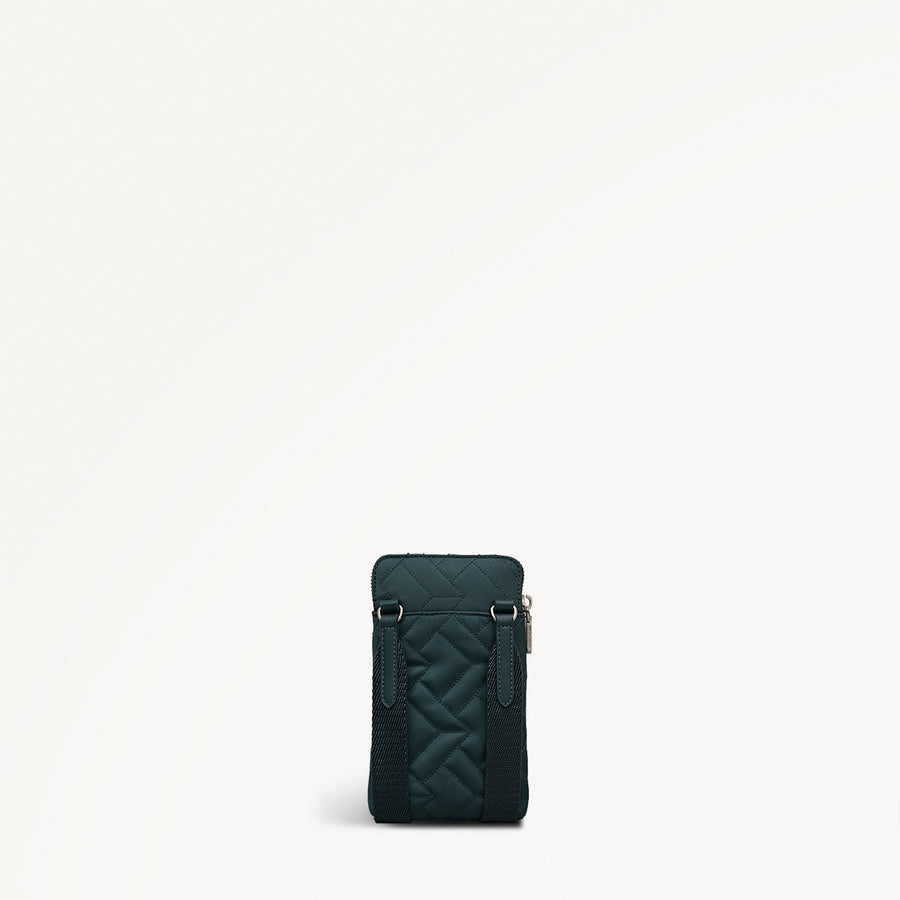 Holland Park Fabric Medium Zip Phone Cross Body Bag in Teal - 112217