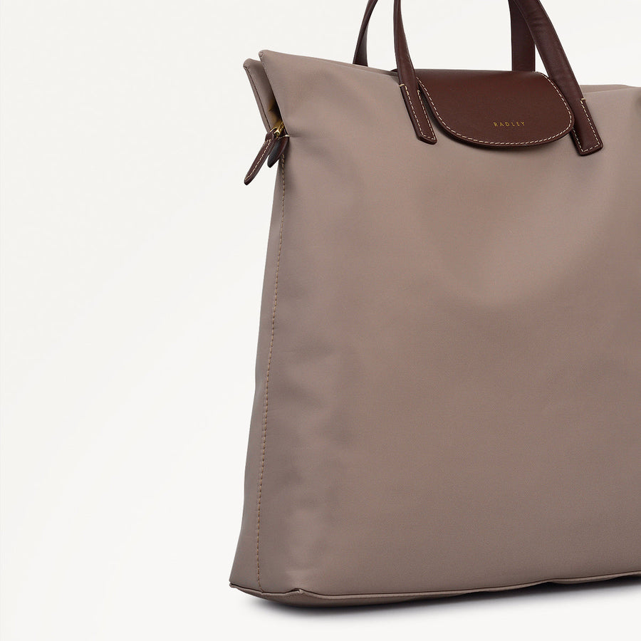 Pocket Essentials Fabric Medium Ziptop Backpack in Porcini - 112221