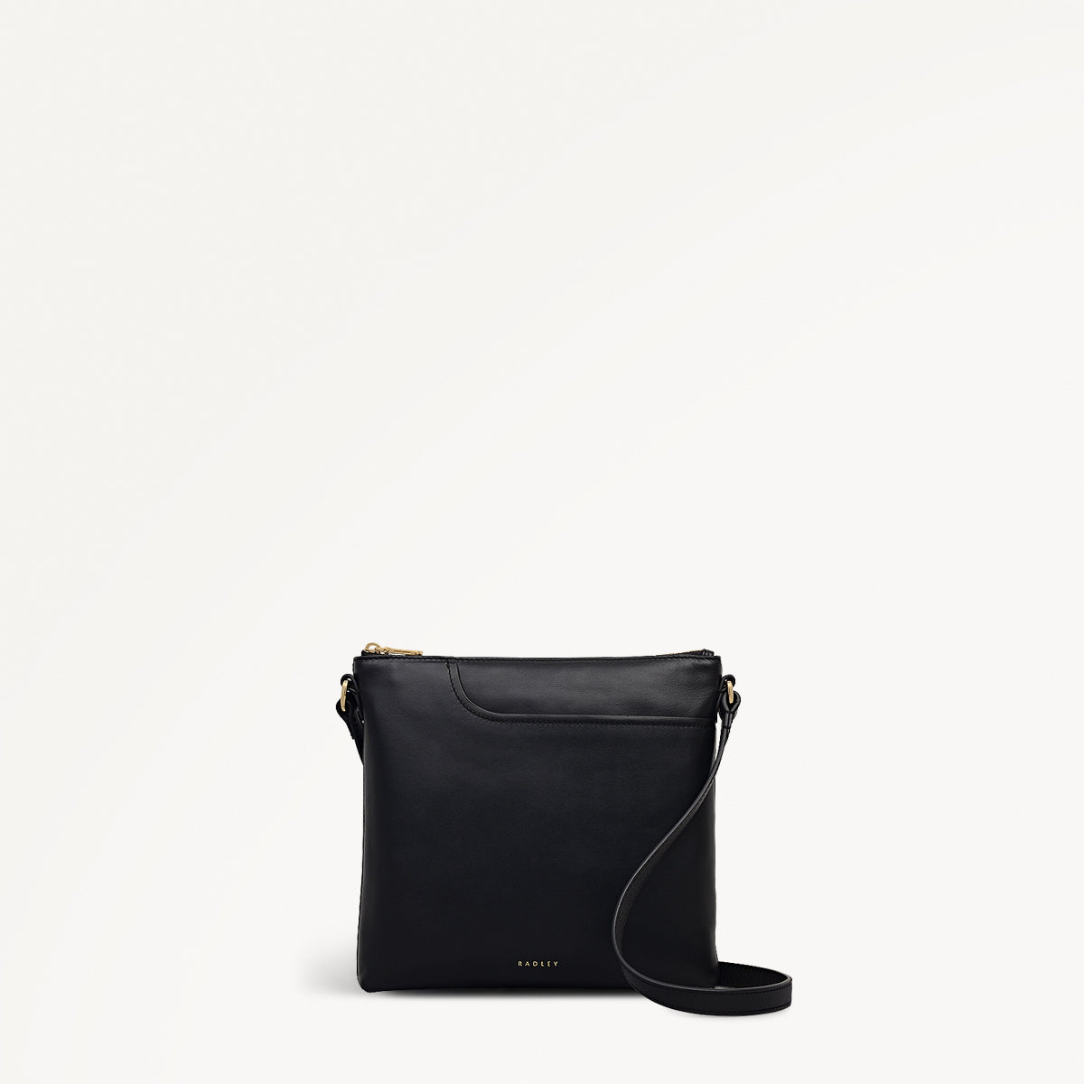Pockets Small Ziptop North-South Cross Body Bag in Black - 112224