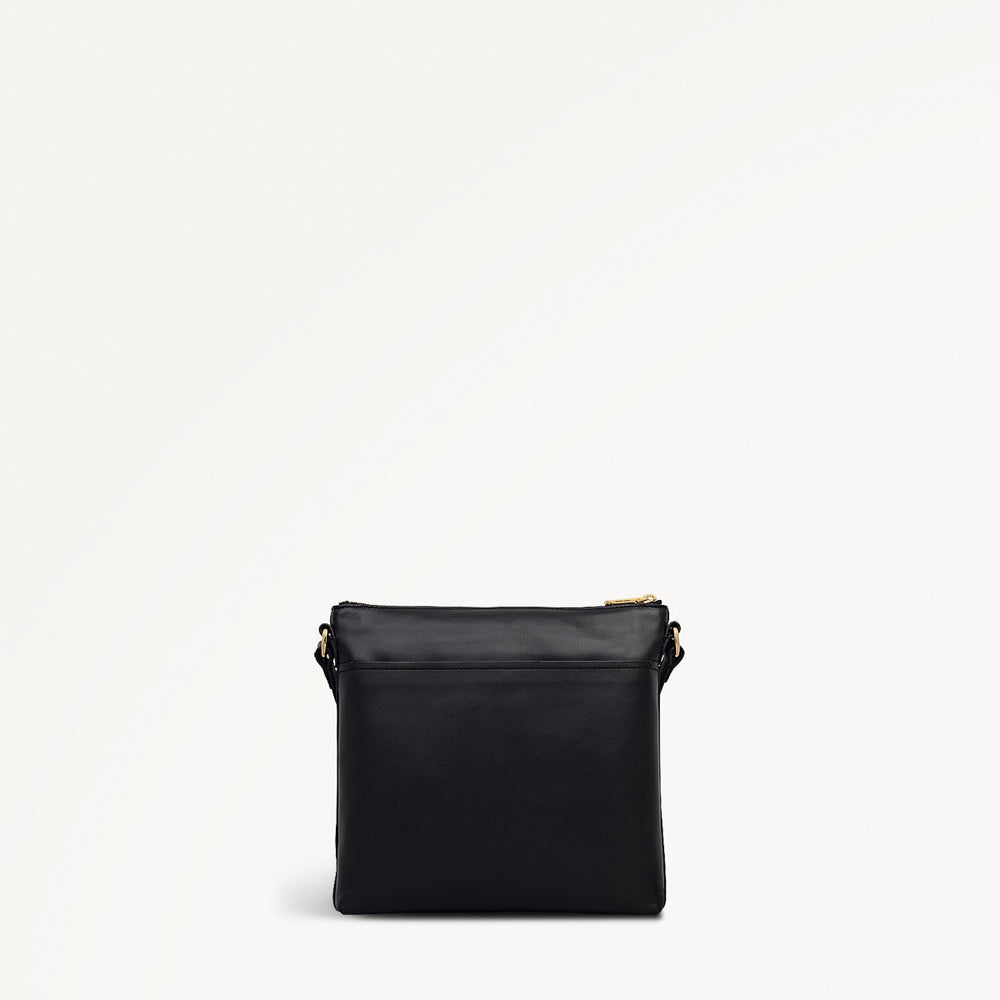 Pockets Small Ziptop North-South Cross Body Bag in Black - 112224