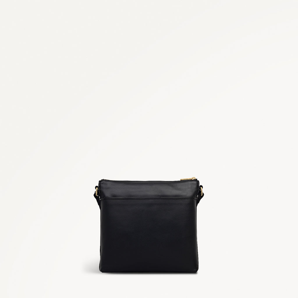 Pockets Small Ziptop North-South Cross Body Bag in Black - 112224