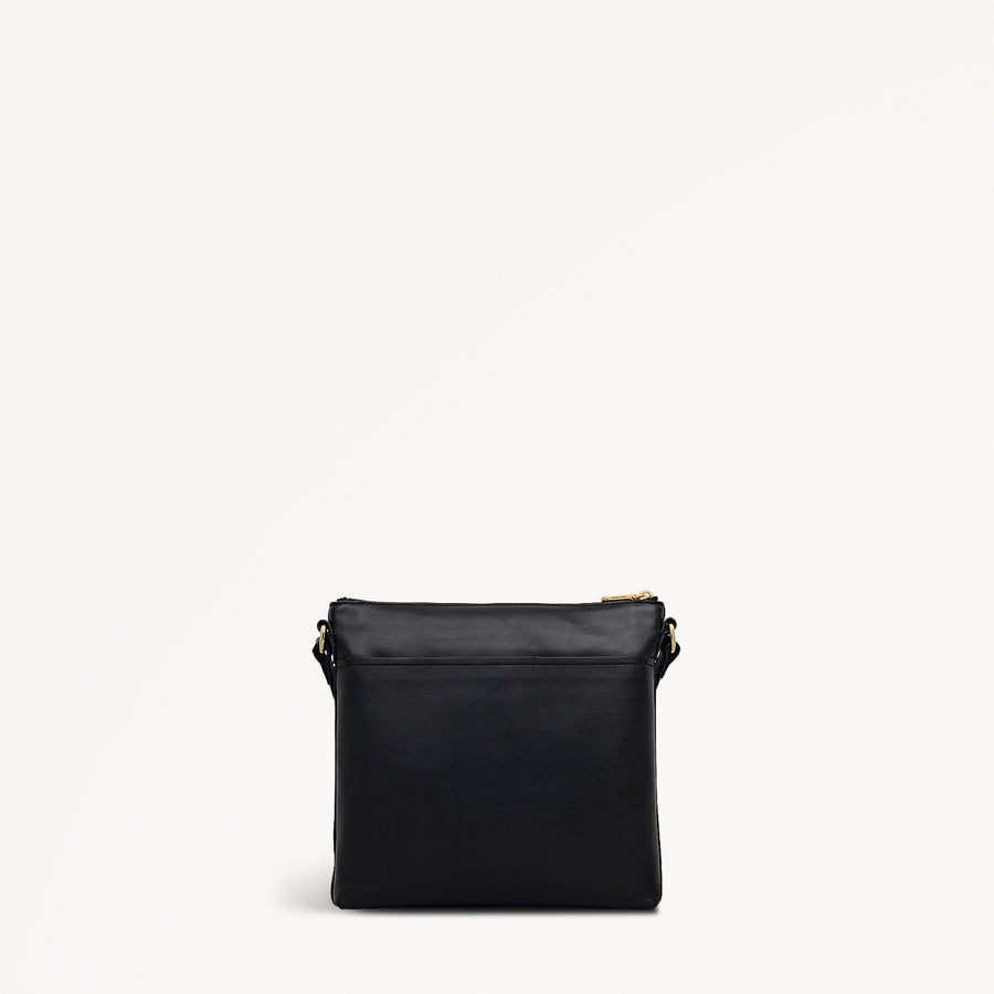 Pockets Small Ziptop North-South Cross Body Bag in Black - 112224