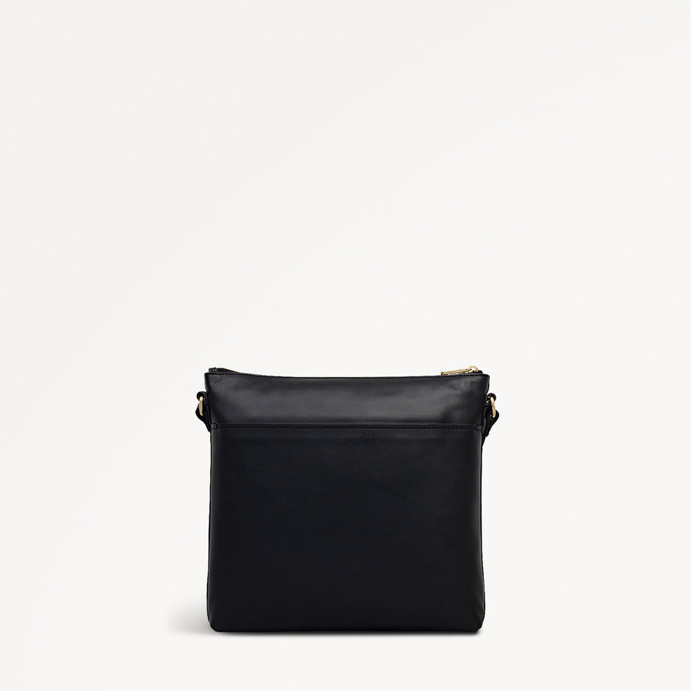 Pockets Large Ziptop North-South Cross Body Bag in Black - 112225