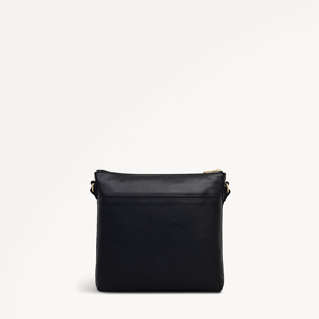 Pockets Large Ziptop North-South Cross Body Bag in Black - 112225
