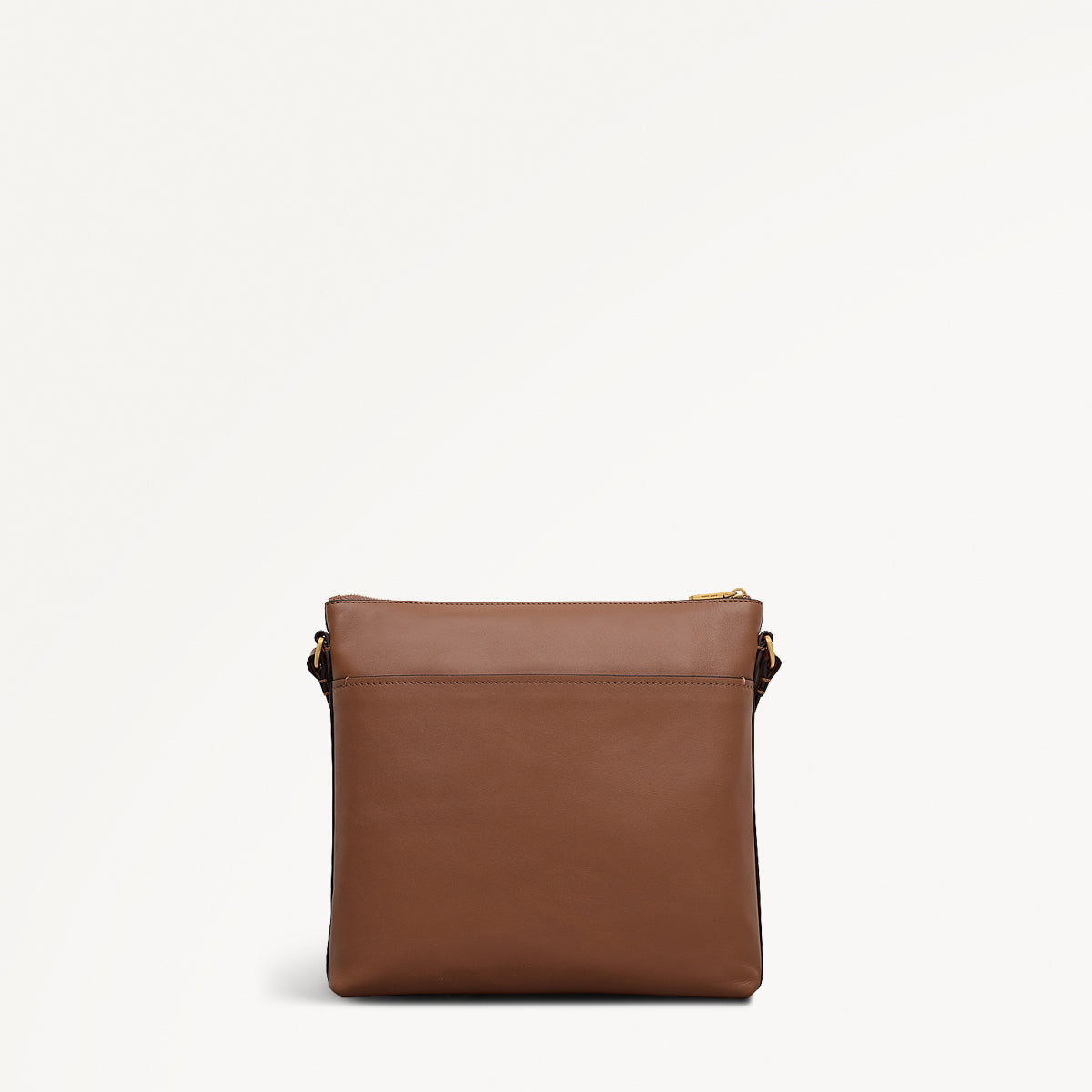 Pockets Large Ziptop Cross Body Bag in Saddle Brown - 112227