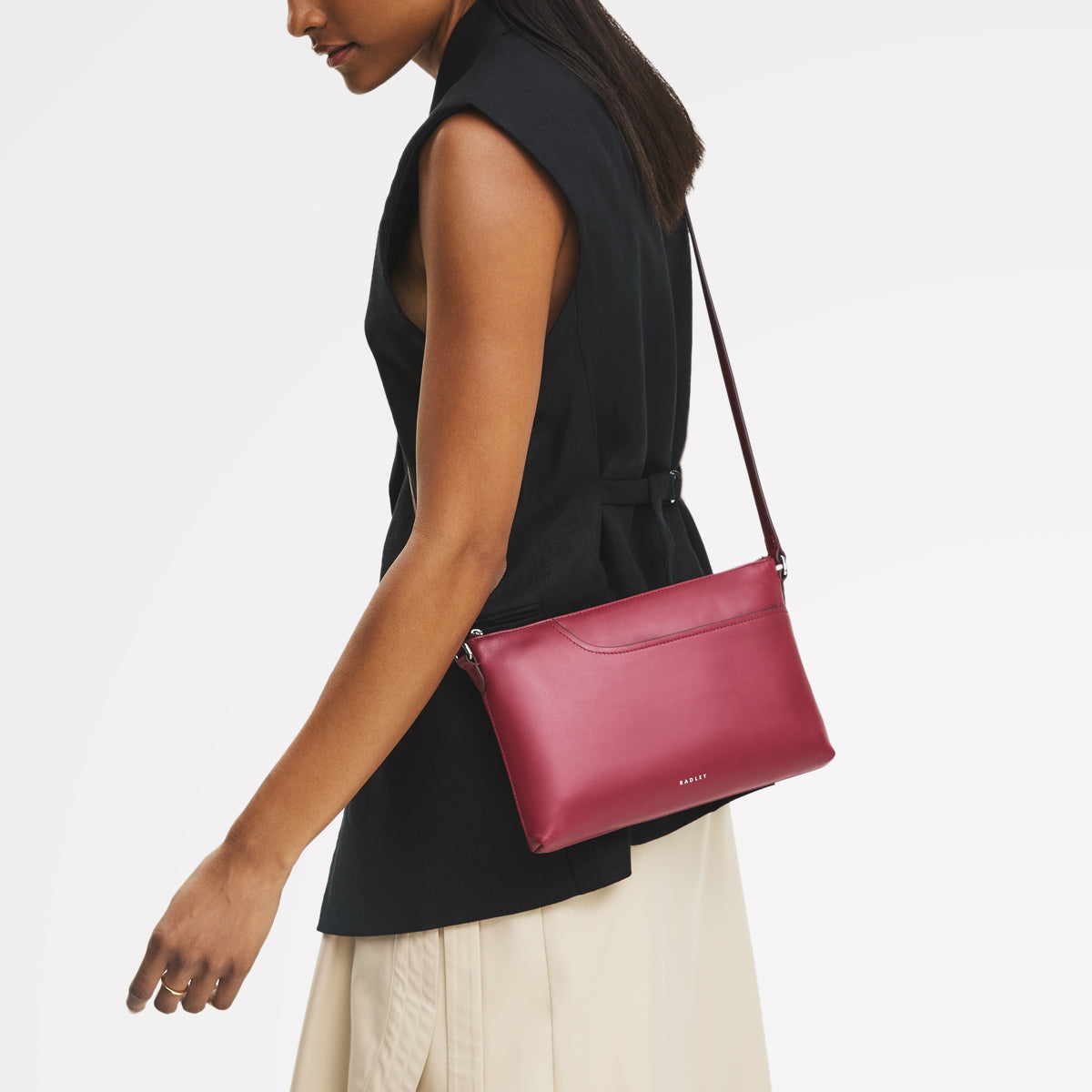 Carmine Medium Ziptop East-West Cross Body Bag | Pockets AW25