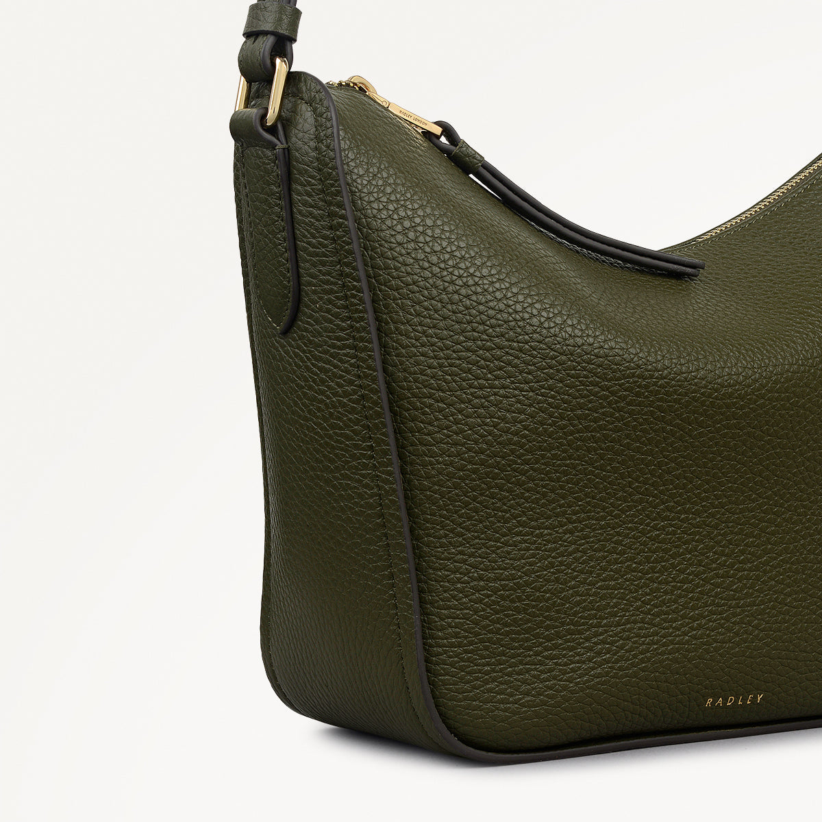 Oak Street Leather Medium Ziptop Cross Body Bag in Pine Needle - 112242