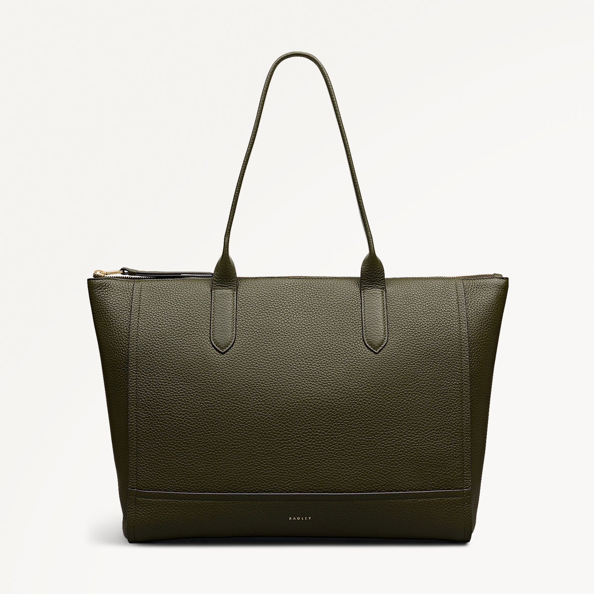 Oak Street Leather Medium Ziptop Tote Bag in Pine Needle - 112244