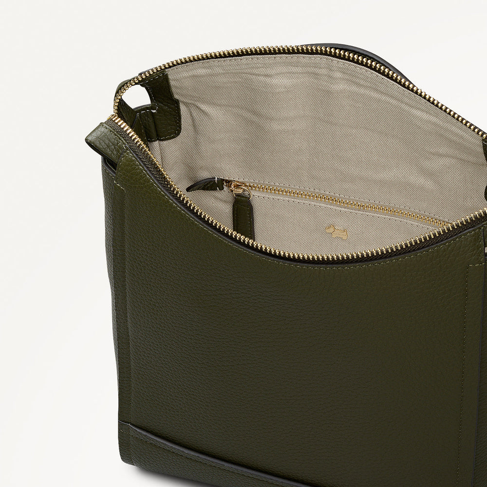 Oak Street Leather Small Ziptop Backpack in Pine Needle - 112245