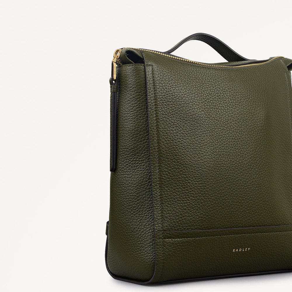 Oak Street Leather Small Ziptop Backpack in Pine Needle - 112245