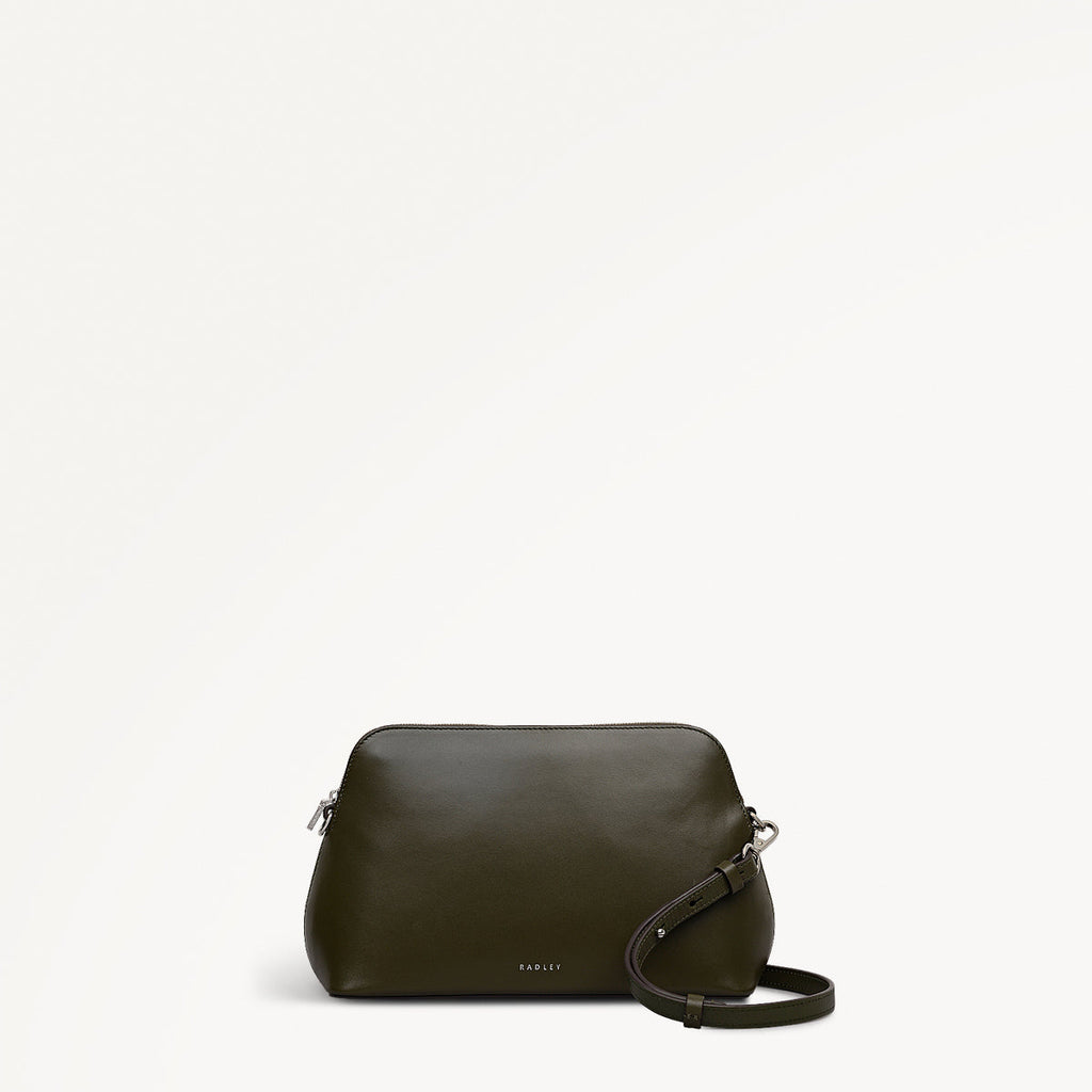 Liverpool Street Leather Medium Ziptop Cross Body Bag in Pine Needle - 112248