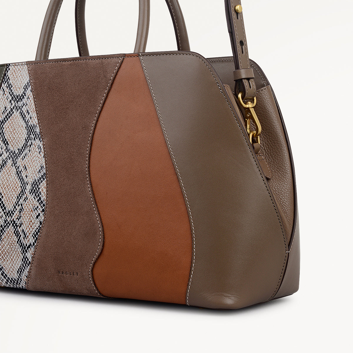 Liverpool Street Leather Medium Ziptop Grab Bag in Coffee - 112249