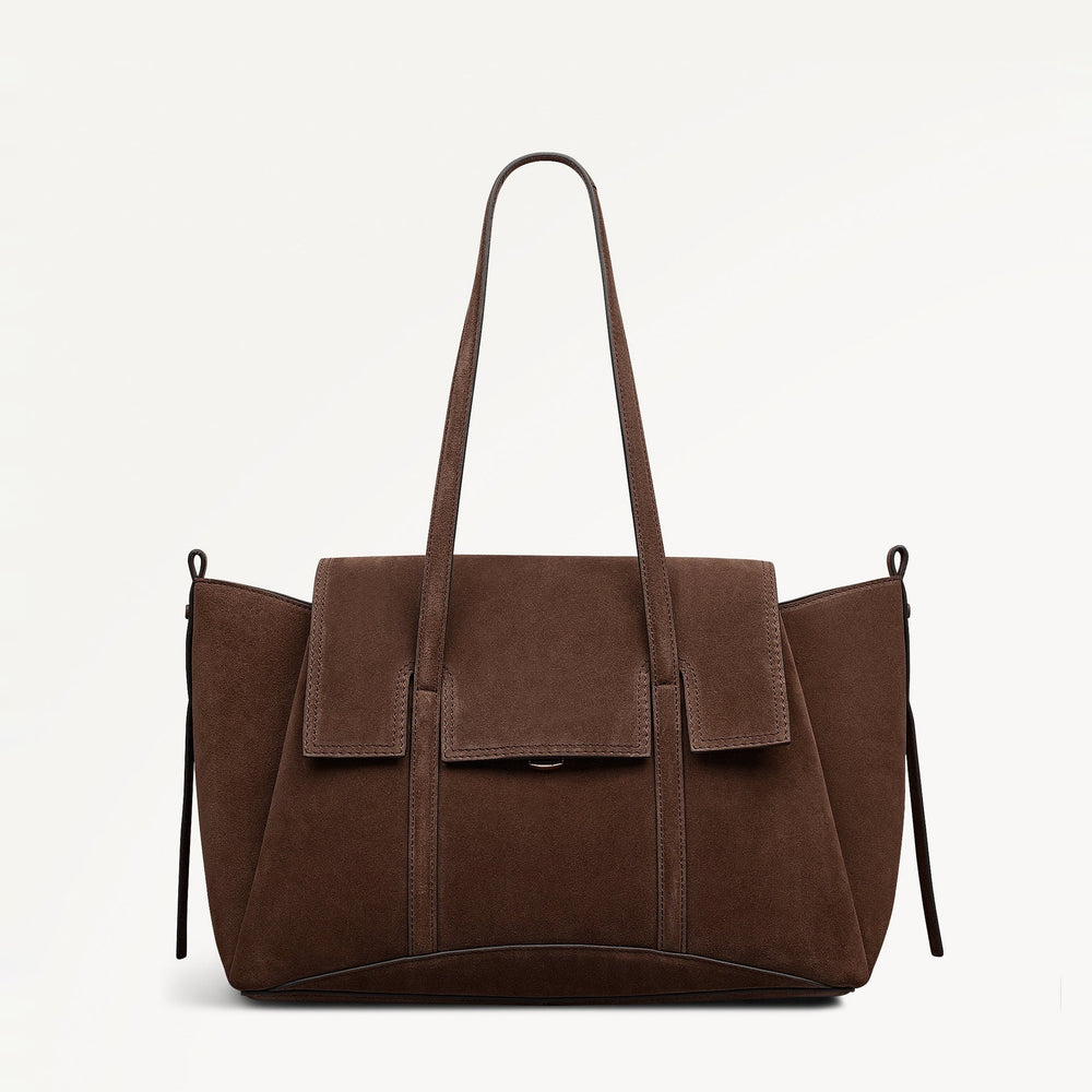 The Chancery - Suede Medium Flapover Shoulder Bag - RHE25204