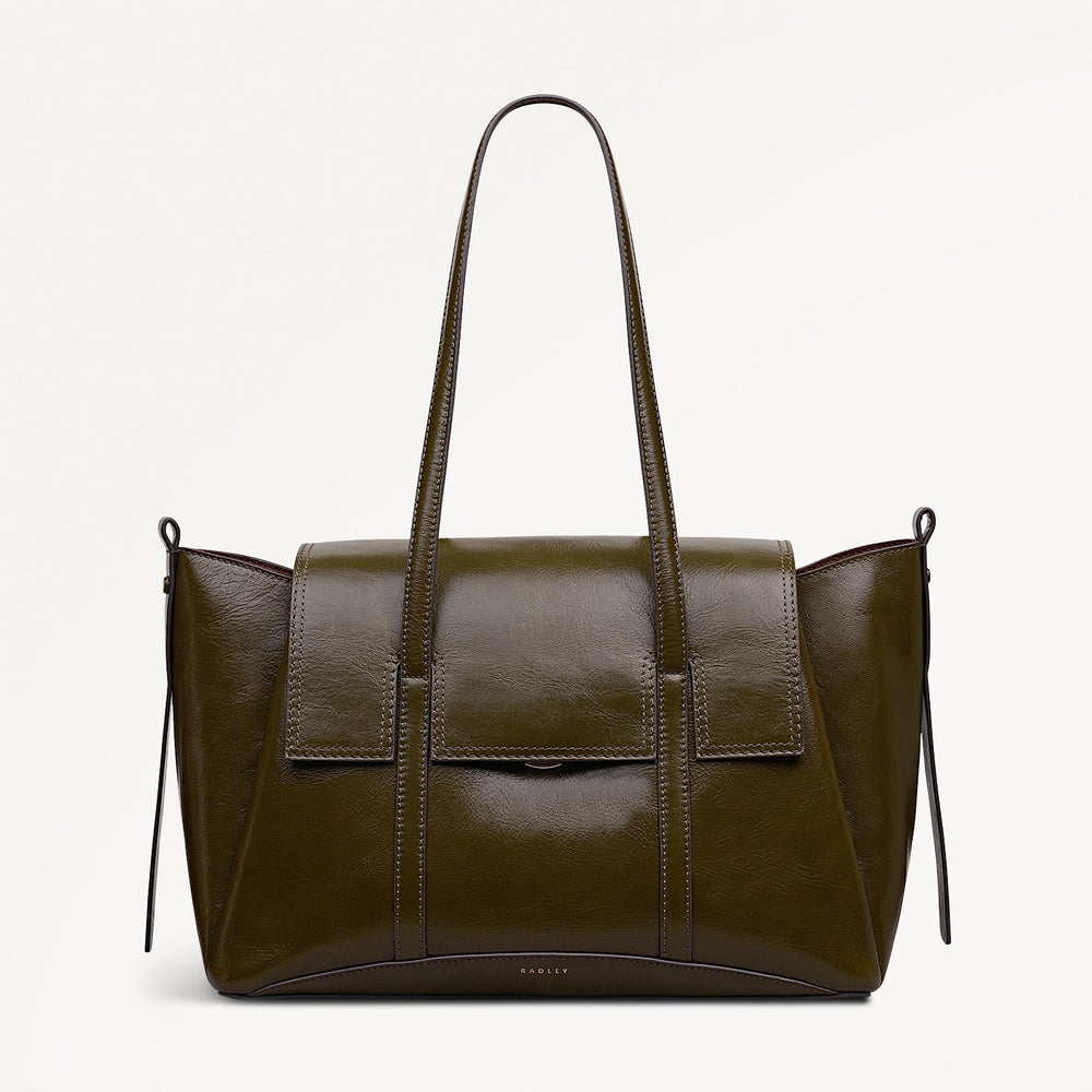 The Chancery - High Shine Medium Flapover Shoulder Bag - RHE25304
