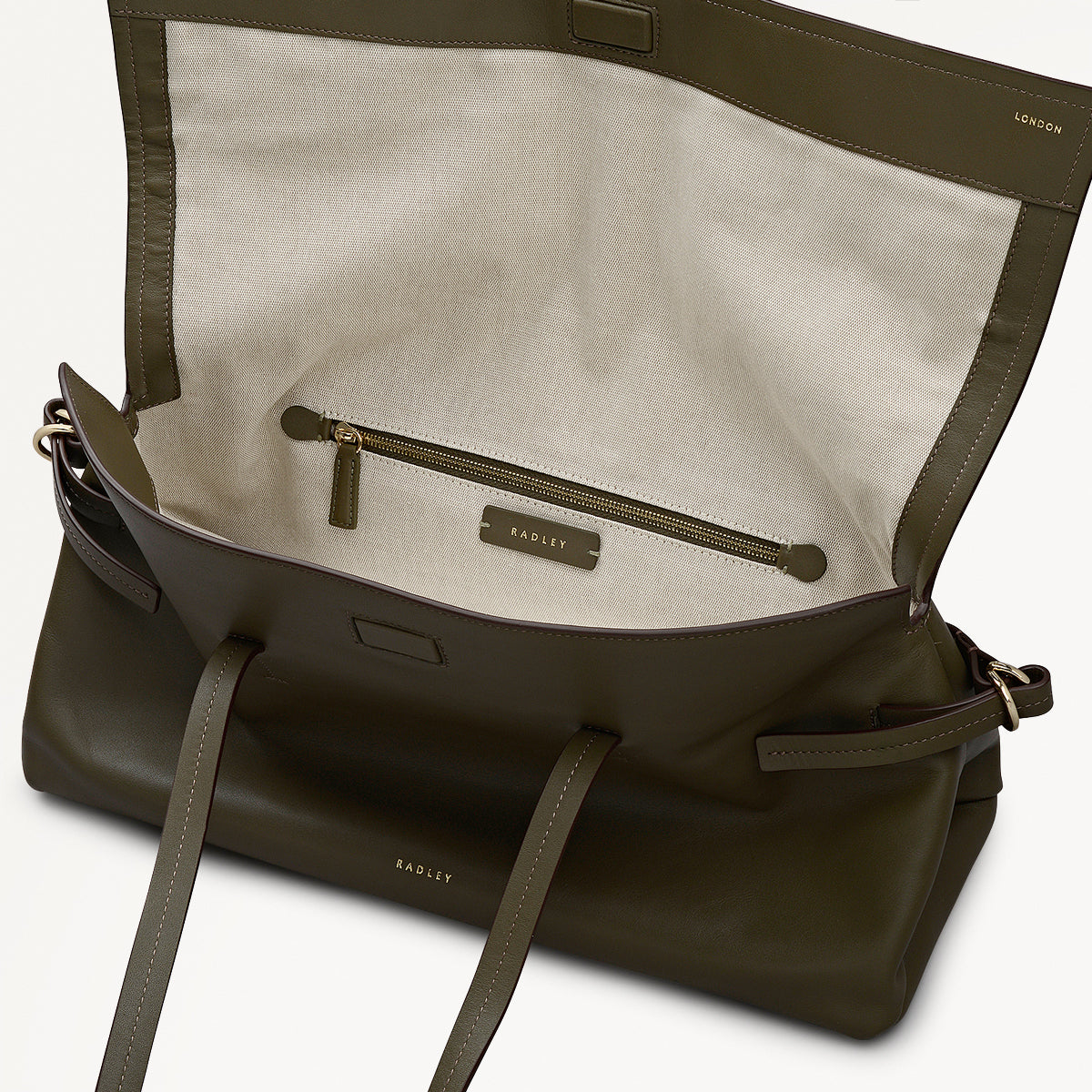 Fleet Street Leather Medium Flapover Shoulder Bag in Pine Needle - 112257