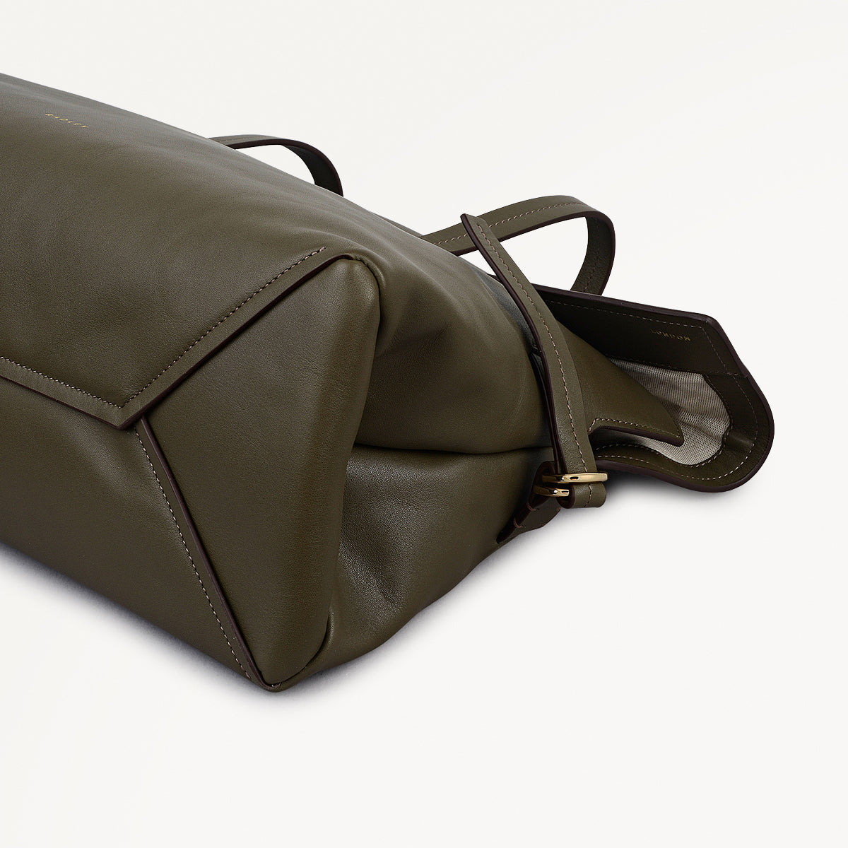 Fleet Street Leather Medium Flapover Shoulder Bag in Pine Needle - 112257