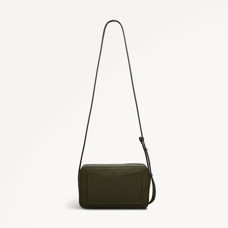 Duchess Close Leather Small Ziptop Cross Body Bag in Pine Needle - 112258