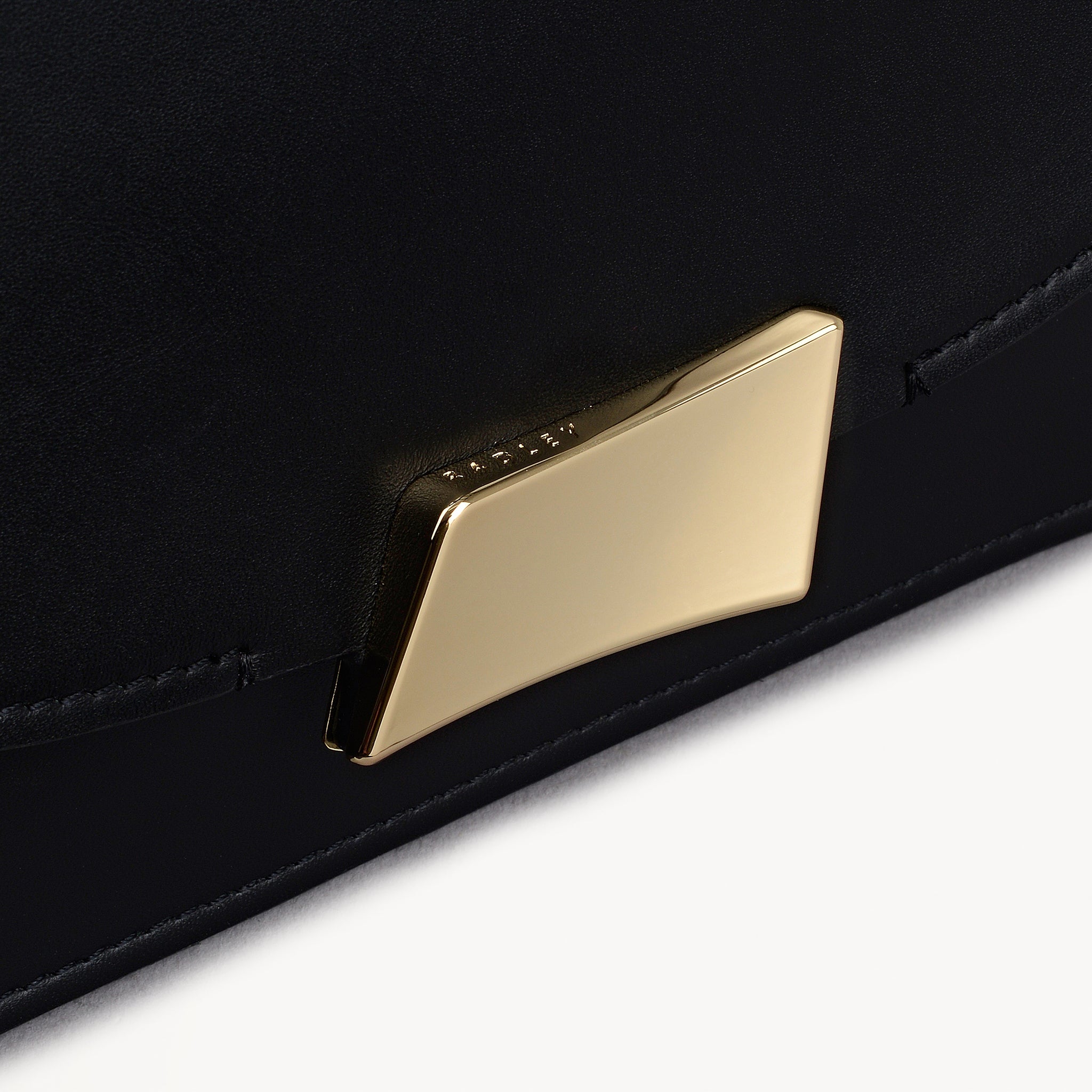 The Belsize Leather Small Flapover Shoulder Bag in Black - 112263