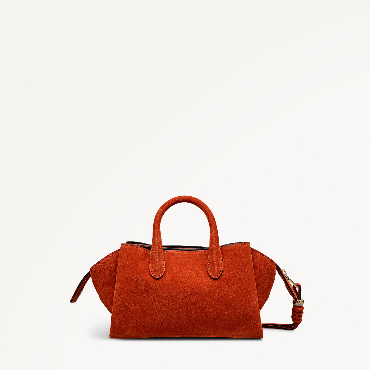 The Romilly Leather Small Ziptop Grab Bag in Flame - 112271