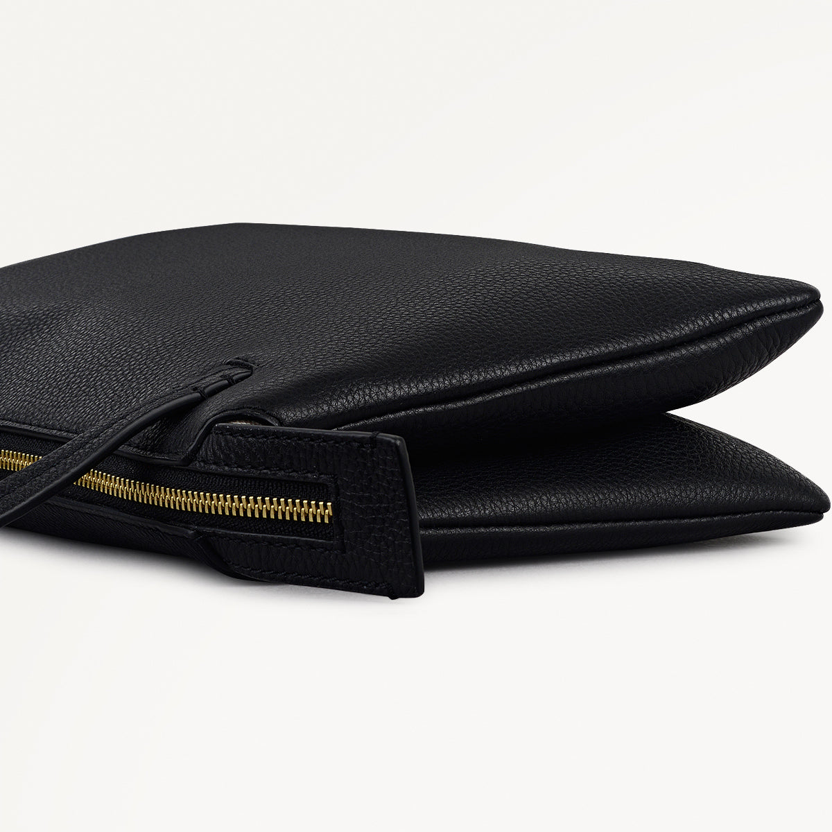 The Romilly Leather Medium Ziptop Cross Body Bag in Black - 112275
