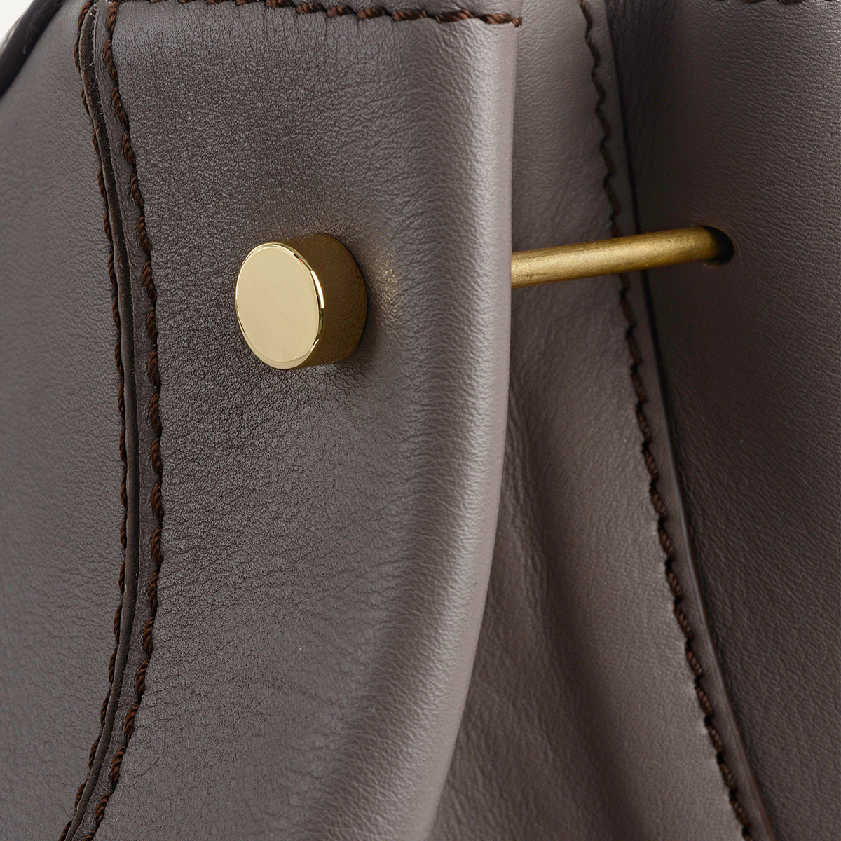 Hope Gardens Leather Medium Ziptop Shoulder Bag in Coffee - 112278