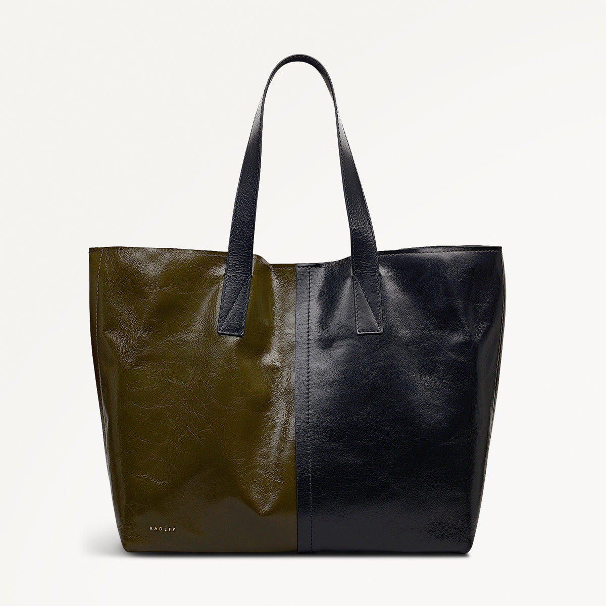 Broadway Market Leather Large Open Top Tote Bag Pine Needle