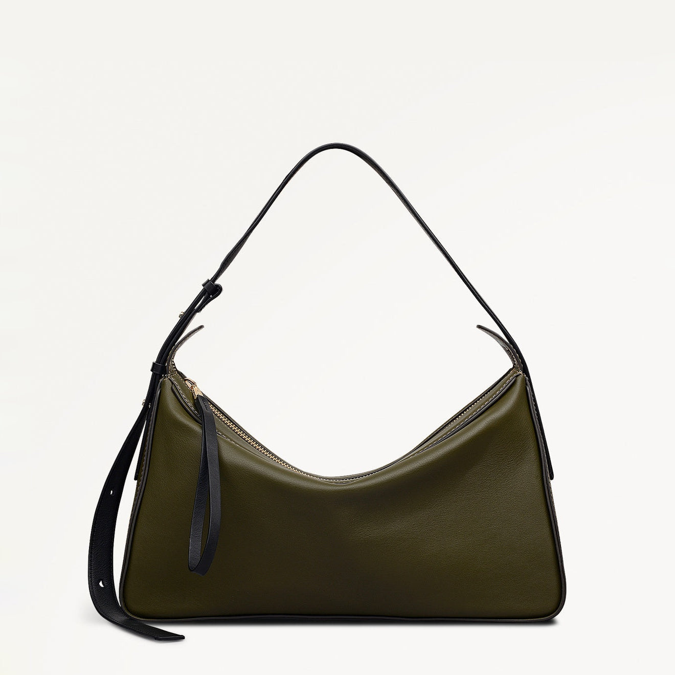 Westwell Lane Leather Large Ziptop Shoulder Bag in Pine Needle - 112288