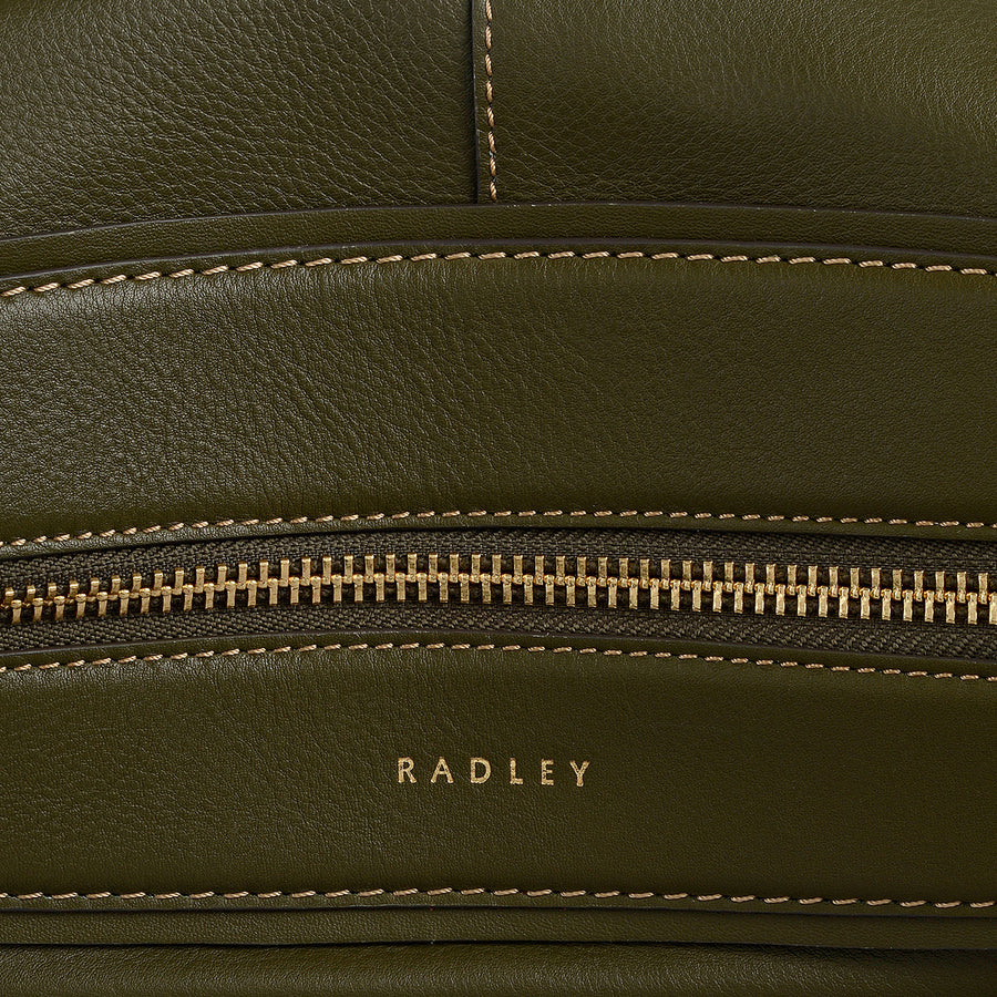 Westwell Lane Leather Large Ziptop Shoulder Bag in Pine Needle - 112288