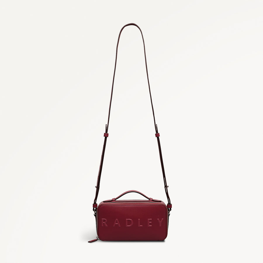 Calvert Road Leather Zip Around Cross Body Bag in Carmine - 112290