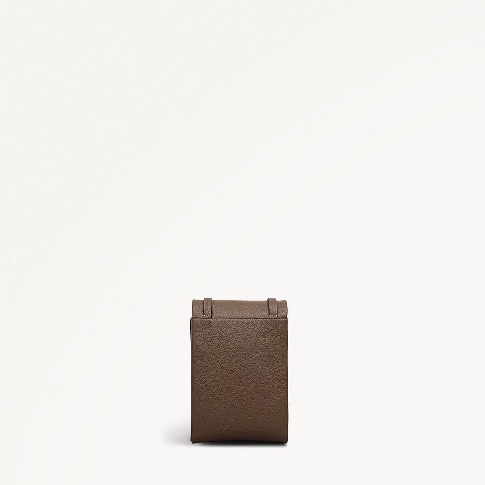 Mallow Street Leather Medium Phone Cross Body Bag in Coffee - 112291