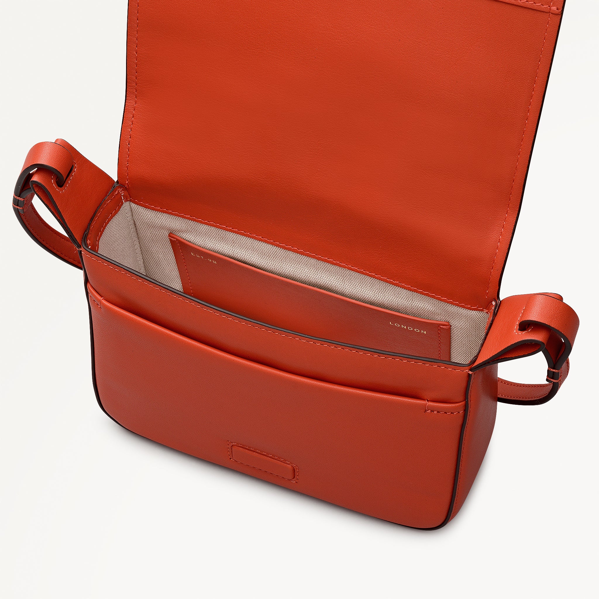 Westwell Lane Leather Small Flapover Cross Body Bag in Flame - 112299