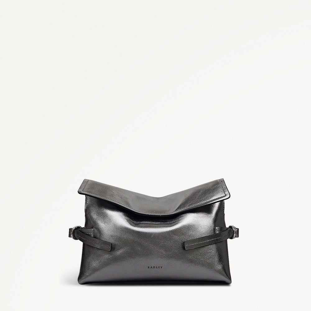 Fleet Street - Metallic Medium Flapover Clutch Bag - RHE28804