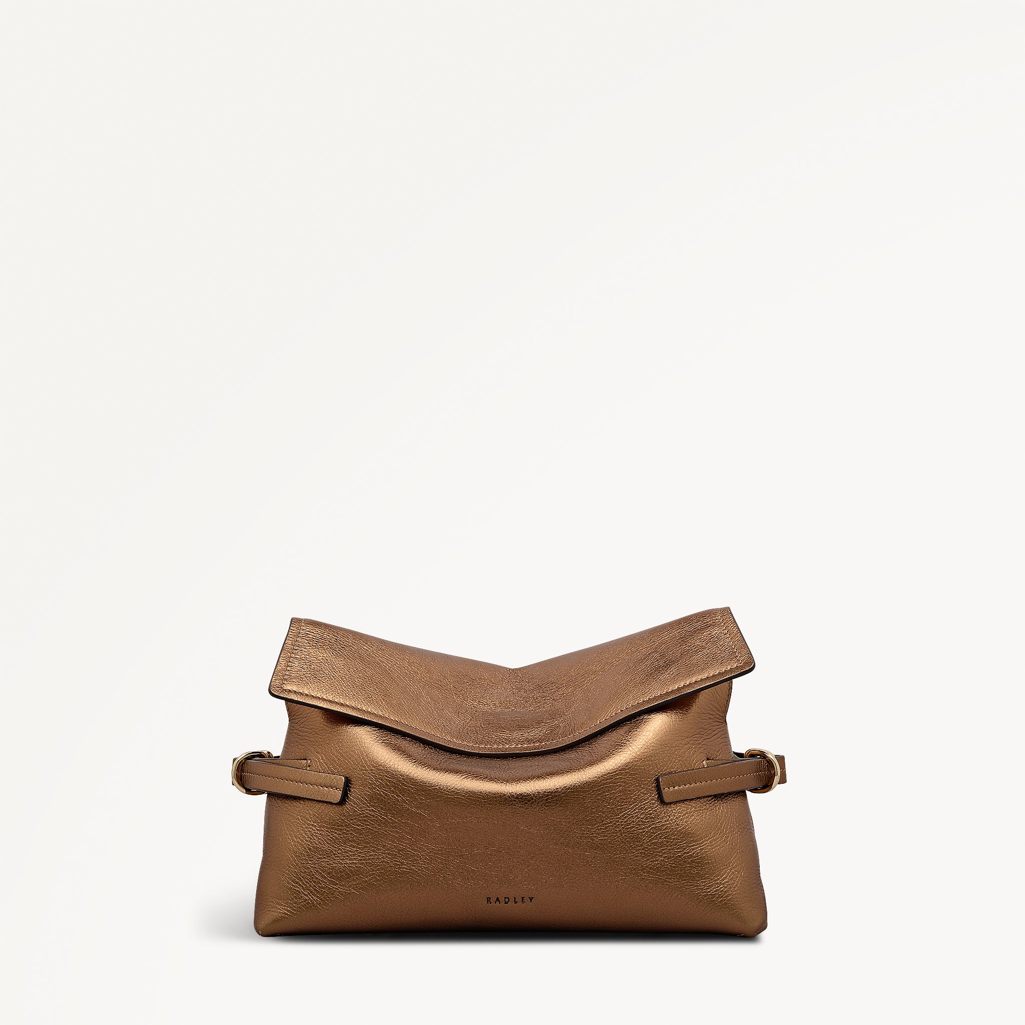 Fleet Street - Metallic Medium Flapover Clutch Bag - RHE30604