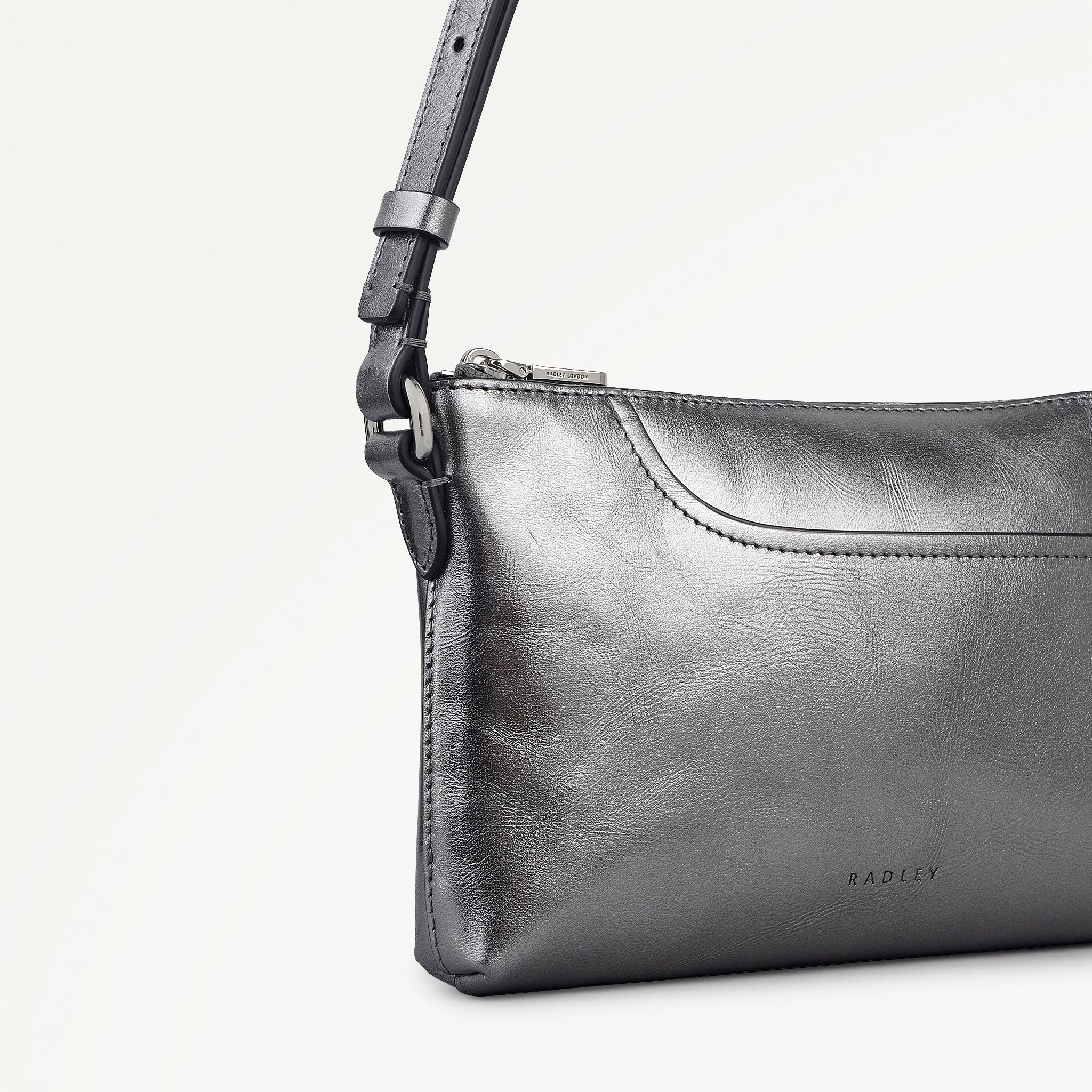Silver Mini Ziptop East-West Shoulder Bag | Pockets AW25 | Radley