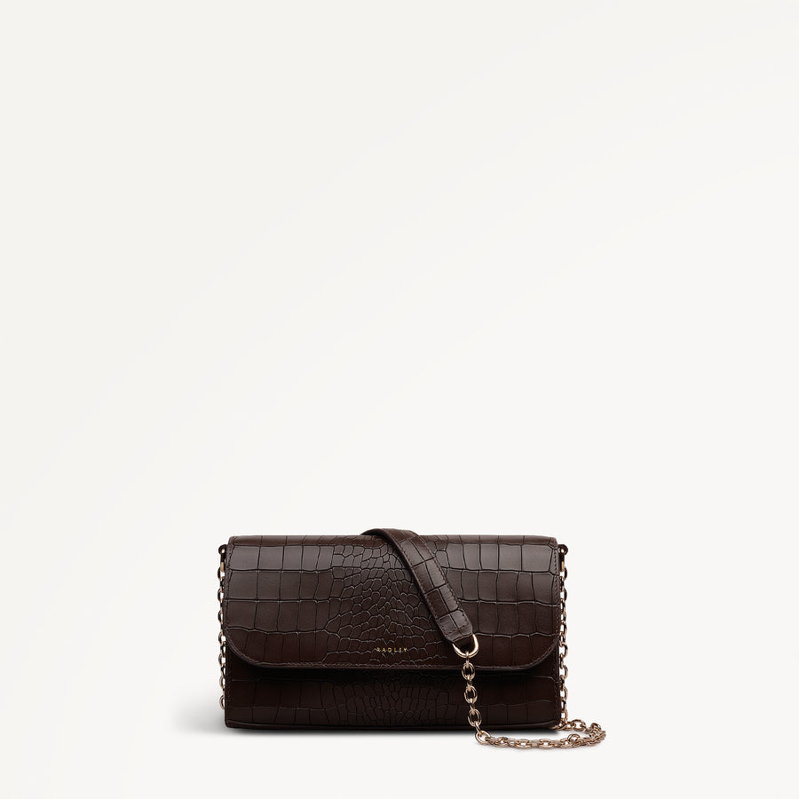 The Rathbone - Faux Croc Micro Flapover Cross Body Bag - RHE32304