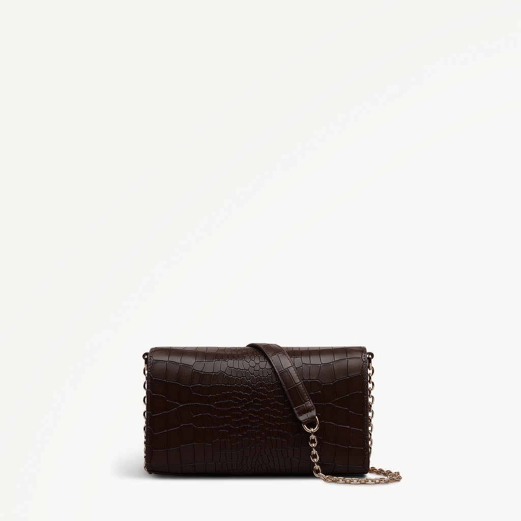Dark Oak Micro Flapover Cross Body Bag The Rathbone AW25