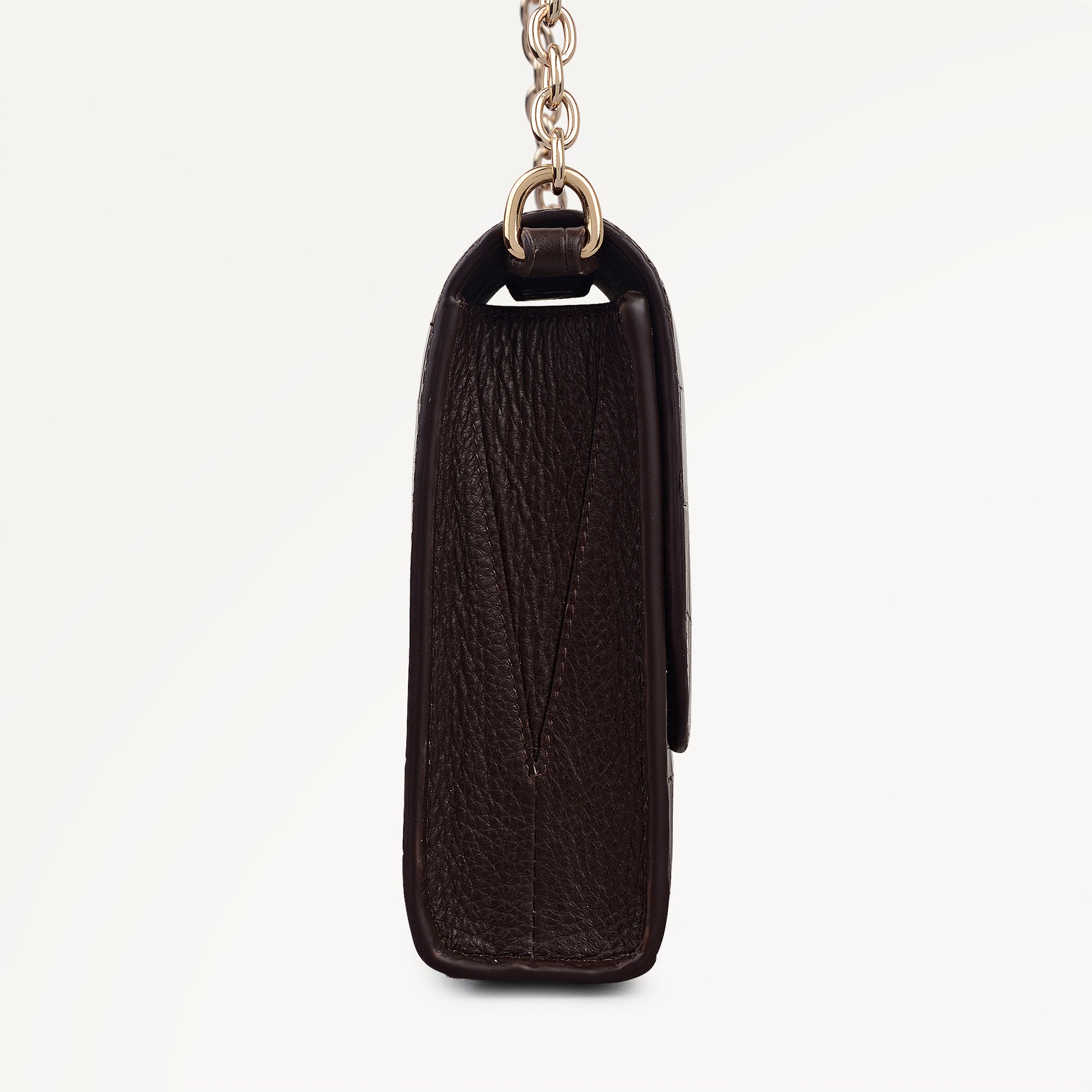 The Rathbone - Faux Croc Micro Flapover Cross Body Dark Oak - 112312