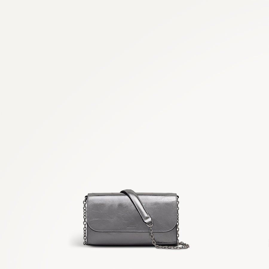 The Rathbone - Metallic Micro Flapover Cross Body Bag - RHE32404