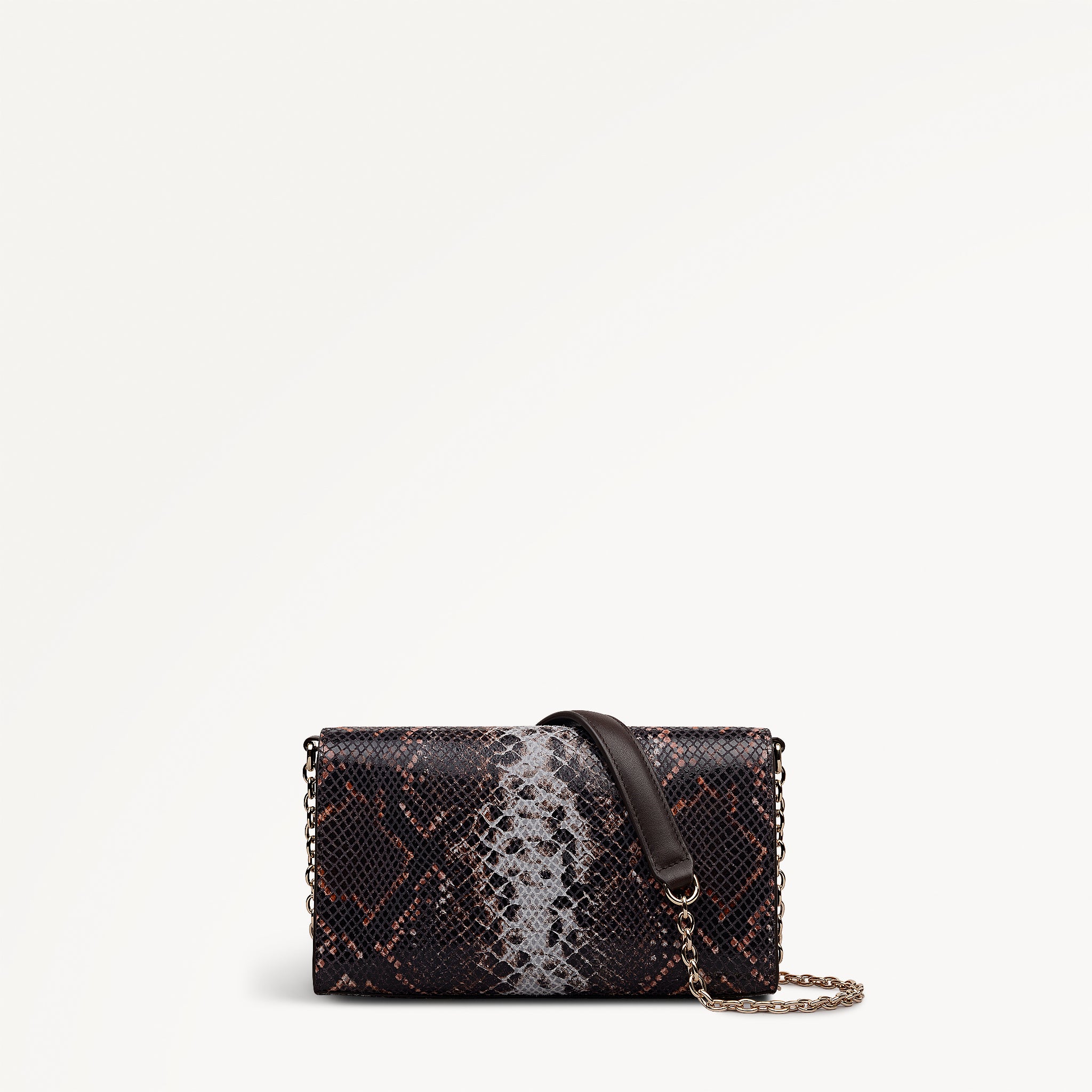 The Rathbone - Faux Snake Small Flapover Cross Body Carmine - 112314