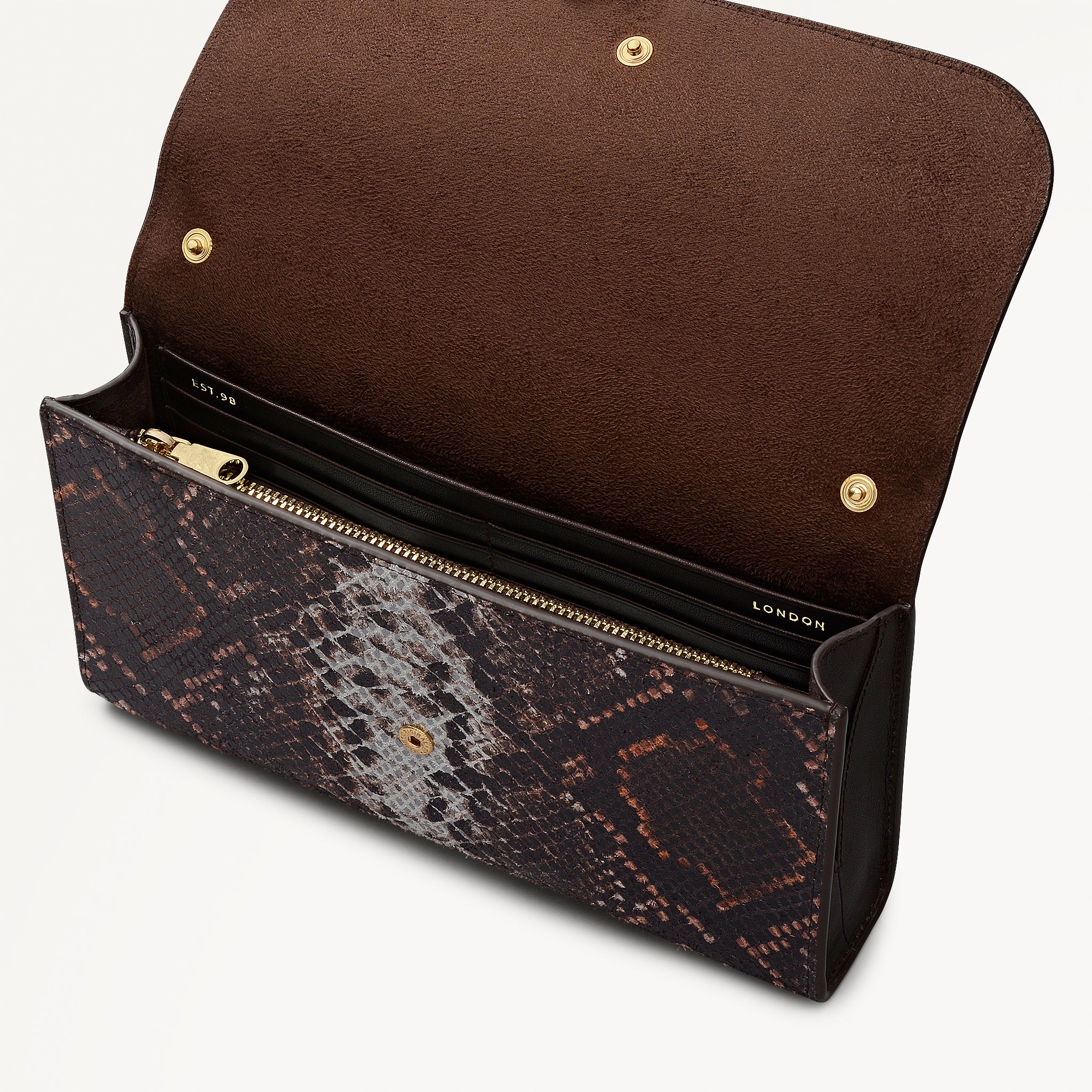 The Rathbone - Faux Snake Small Flapover Cross Body Carmine - 112314