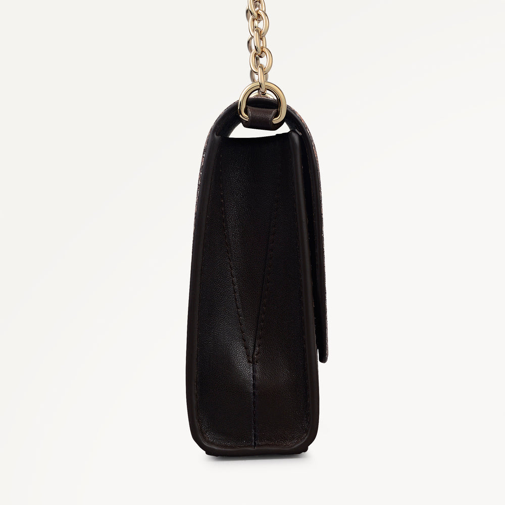The Rathbone - Faux Snake Small Flapover Cross Body Carmine - 112314