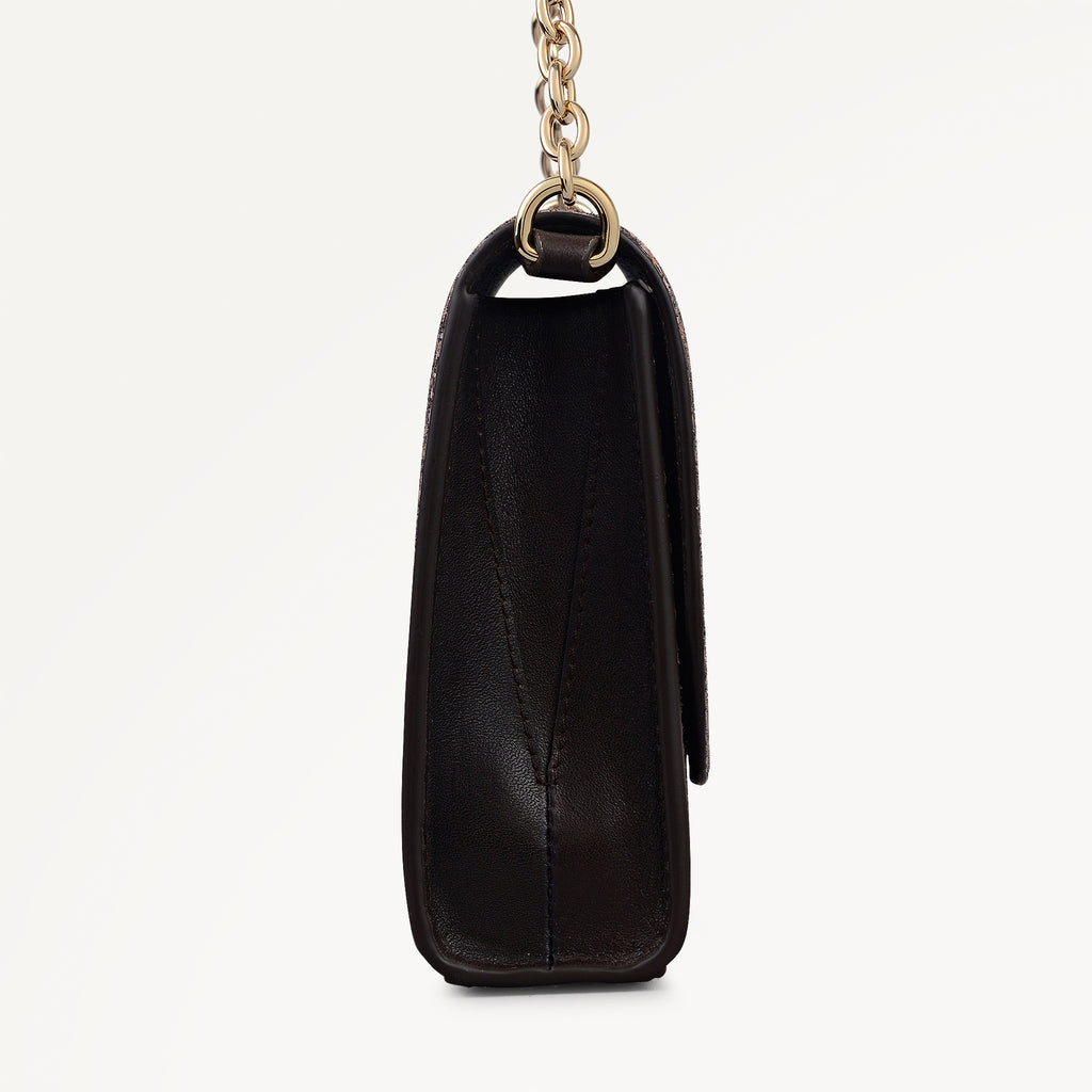 The Rathbone - Faux Snake Micro Flapover Cross Body Carmine - 112314