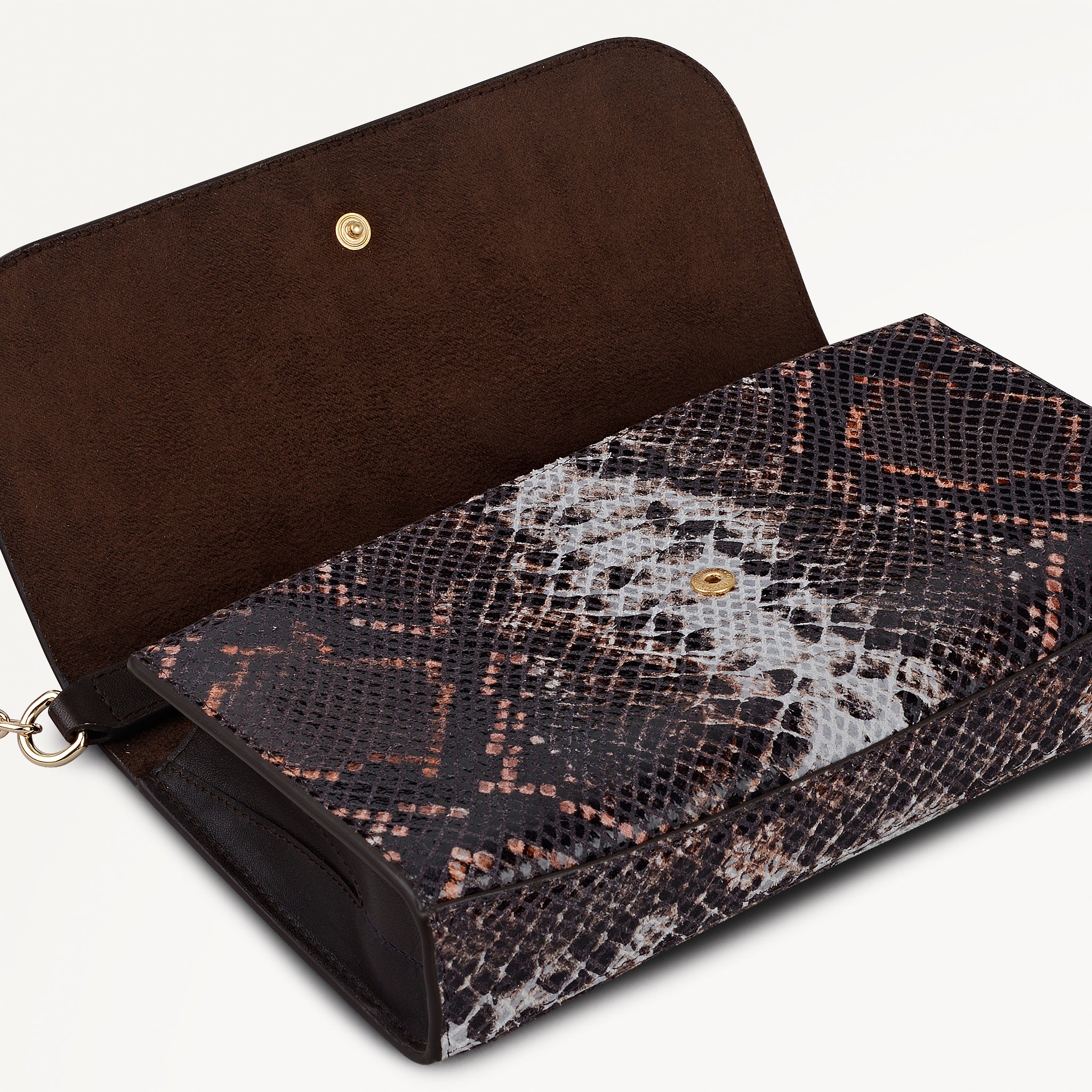 The Rathbone - Faux Snake Small Flapover Cross Body Carmine - 112314
