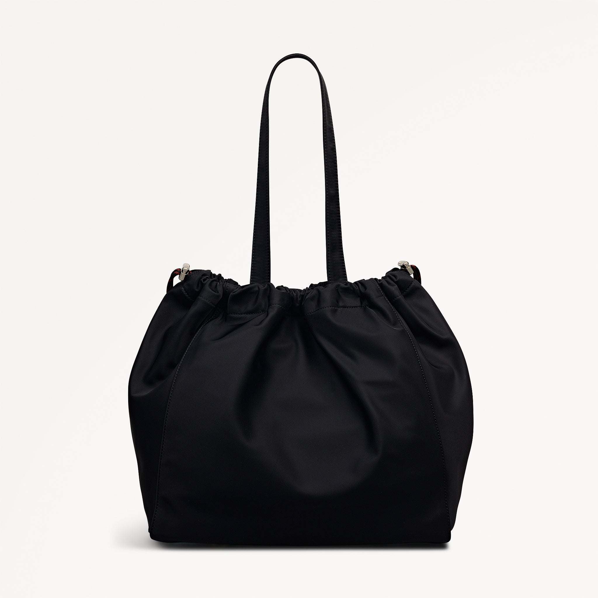 Eden Row Fabric Large Open Top Tote Bag in Black - 112319