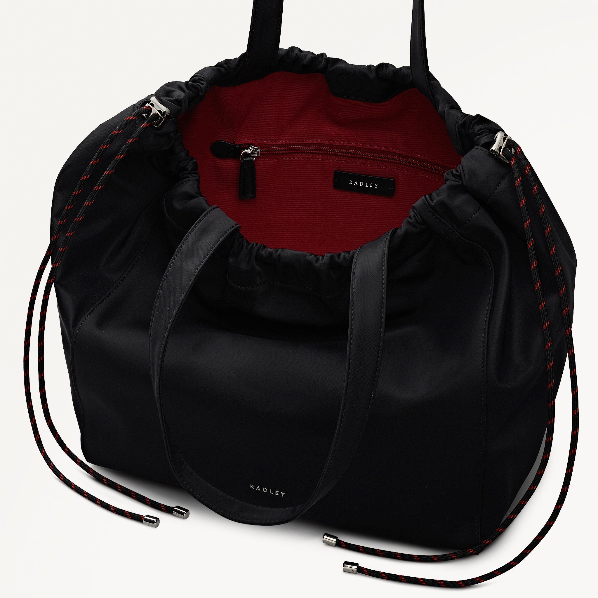 Eden Row Fabric Large Open Top Tote Bag in Black - 112319