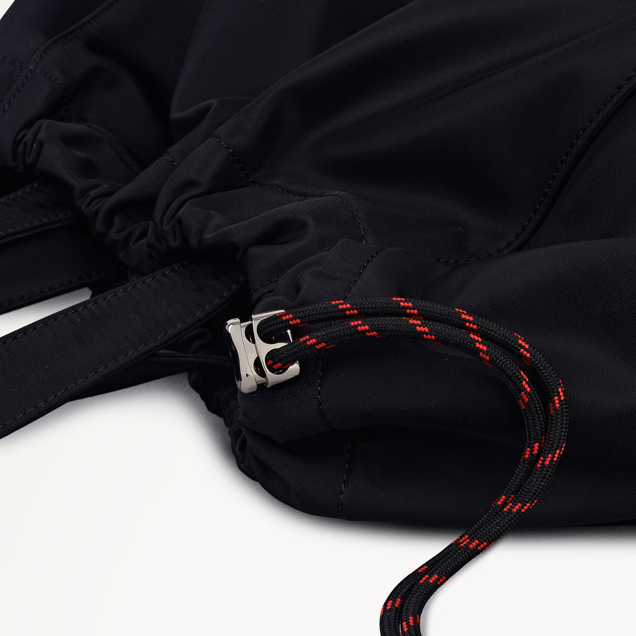 Eden Row Fabric Large Open Top Tote Bag in Black - 112319